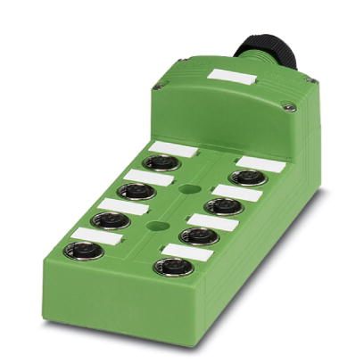 Phoenix Contact Sensor/Actuator Box; SACB-8/16-C SCO ; 8 Inputs; M12; Universal Signal; Double Occupancy; 120VAC/DC; Plug-In Screw; IP69K
